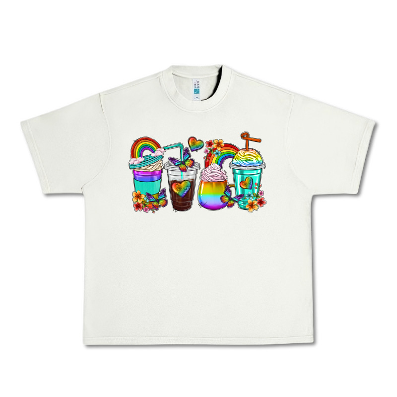 Rainbow Coffee Cups Urban Heavy Tee by texasbilliewilder | Teevron