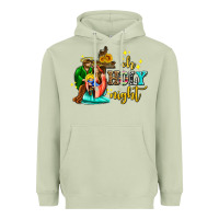 Matcha oh holy night with sunflower and cross Heavyweight Hoodie - AdoDesignShop