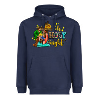Navy oh holy night with sunflower and cross Heavyweight Hoodie - AdoDesignShop