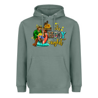 Sage oh holy night with sunflower and cross Heavyweight Hoodie - AdoDesignShop