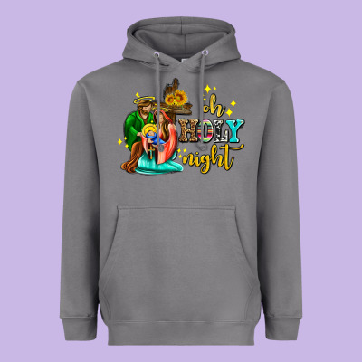 Oh Holy Night With Sunflower And Cross Heavyweight Hoodie Designed By Adodesignshop