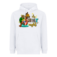 White oh holy night with sunflower and cross Heavyweight Hoodie - AdoDesignShop