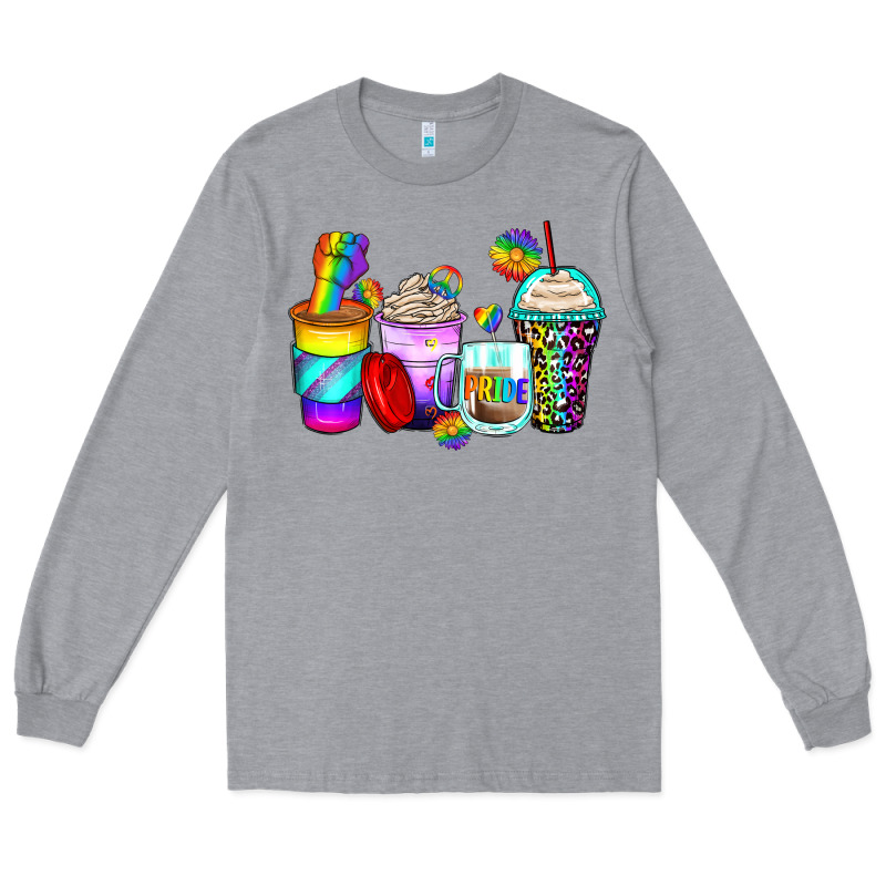Pride Coffee Cups Long Sleeve Tee by Zillion Design Studio | Teevron
