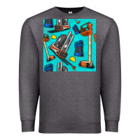 Charcoal Heather construction vehicles Premium Sweatshirt - BundleAndBundleShop