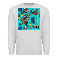 Dove Grey construction vehicles Premium Sweatshirt - BundleAndBundleShop