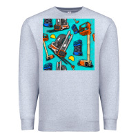 Heather Grey construction vehicles Premium Sweatshirt - BundleAndBundleShop