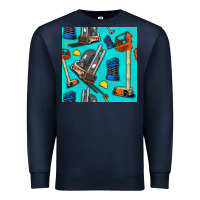 Navy construction vehicles Premium Sweatshirt - BundleAndBundleShop