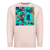 Pale Pink construction vehicles Premium Sweatshirt - BundleAndBundleShop