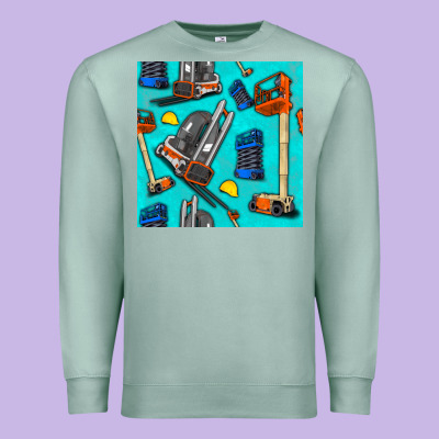 Construction Vehicles Premium Sweatshirt Designed By Bundleandbundleshop