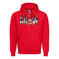 Red let it snow Zipper Hoodie - FaDigitalArtStudio