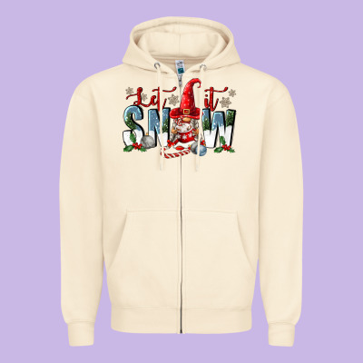 Let It Snow Zipper Hoodie Designed By Fadigitalartstudio