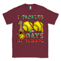 Burgundy i tackled 100 days of school softball Classic Tee - Zillion Design Studio