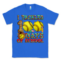 True Royal i tackled 100 days of school softball Classic Tee - Zillion Design Studio