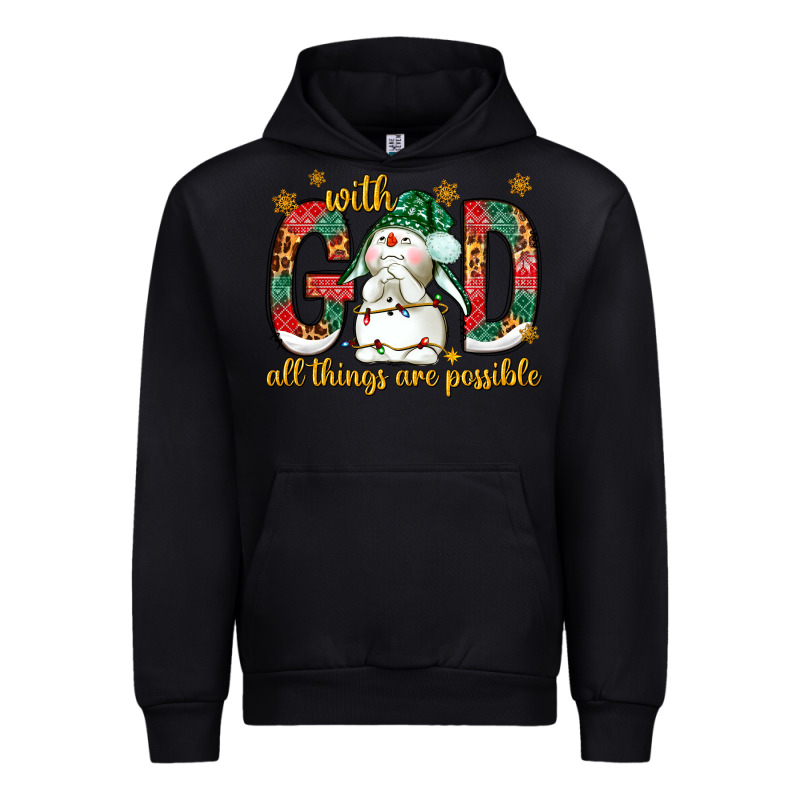 With God All Things Are Possible With Snowman Urban Hoodie by NancyCooperArtShop | Teevron