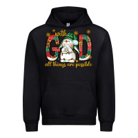 Black With God all things are possible with snowman Urban Hoodie - NancyCooperArtShop