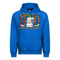 Cobalt With God all things are possible with snowman Urban Hoodie - NancyCooperArtShop