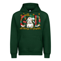 Forest Green With God all things are possible with snowman Urban Hoodie - NancyCooperArtShop