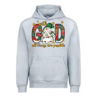 Heather Grey With God all things are possible with snowman Urban Hoodie - NancyCooperArtShop