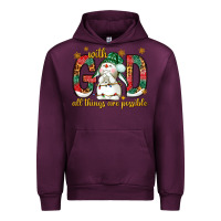Mauve Wine With God all things are possible with snowman Urban Hoodie - NancyCooperArtShop