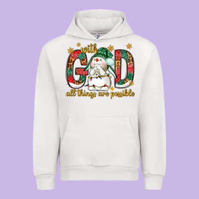 With God All Things Are Possible With Snowman Urban Hoodie Designed By Nancycooperartshop