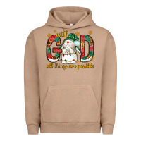 Pigment Burro With God all things are possible with snowman Urban Hoodie - NancyCooperArtShop