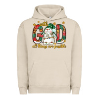 Pigment French Oak With God all things are possible with snowman Urban Hoodie - NancyCooperArtShop