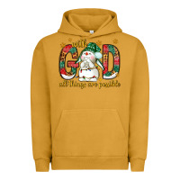 Pigment Peanut Butter With God all things are possible with snowman Urban Hoodie - NancyCooperArtShop