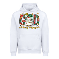 White With God all things are possible with snowman Urban Hoodie - NancyCooperArtShop