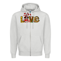 Dove Grey love gnomes Zipper Hoodie - FaDigitalArtStudio