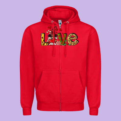 Love Gnomes Zipper Hoodie Designed By Fadigitalartstudio