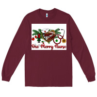 Burgundy one merry nurse Long Sleeve Tee - RanaPortraitStore