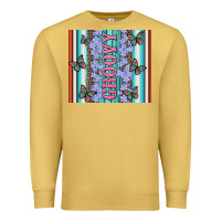 Antique Gold groovy with flowers and Butterflies Premium Sweatshirt - Artiststas