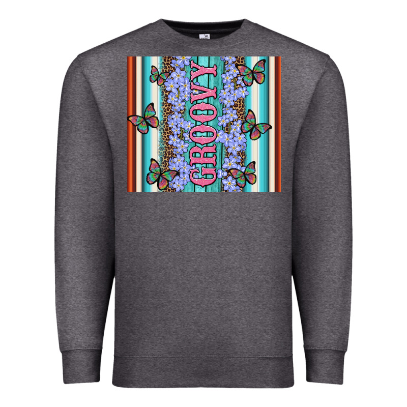 Groovy With Flowers And Butterflies Premium Sweatshirt by Artiststas | Teevron