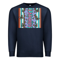Navy groovy with flowers and Butterflies Premium Sweatshirt - Artiststas