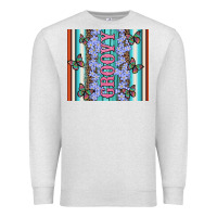 Oatmeal Heather groovy with flowers and Butterflies Premium Sweatshirt - Artiststas