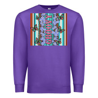 Purple groovy with flowers and Butterflies Premium Sweatshirt - Artiststas
