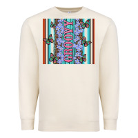 Sandshell groovy with flowers and Butterflies Premium Sweatshirt - Artiststas