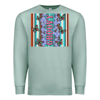 Seafoam groovy with flowers and Butterflies Premium Sweatshirt - Artiststas