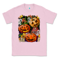 Bubblegum Pink Halloween Pumpkins Classic Tee - BundleAndBundleShop
