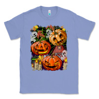 Colony Blue Halloween Pumpkins Classic Tee - BundleAndBundleShop