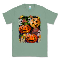 Sage Halloween Pumpkins Classic Tee - BundleAndBundleShop