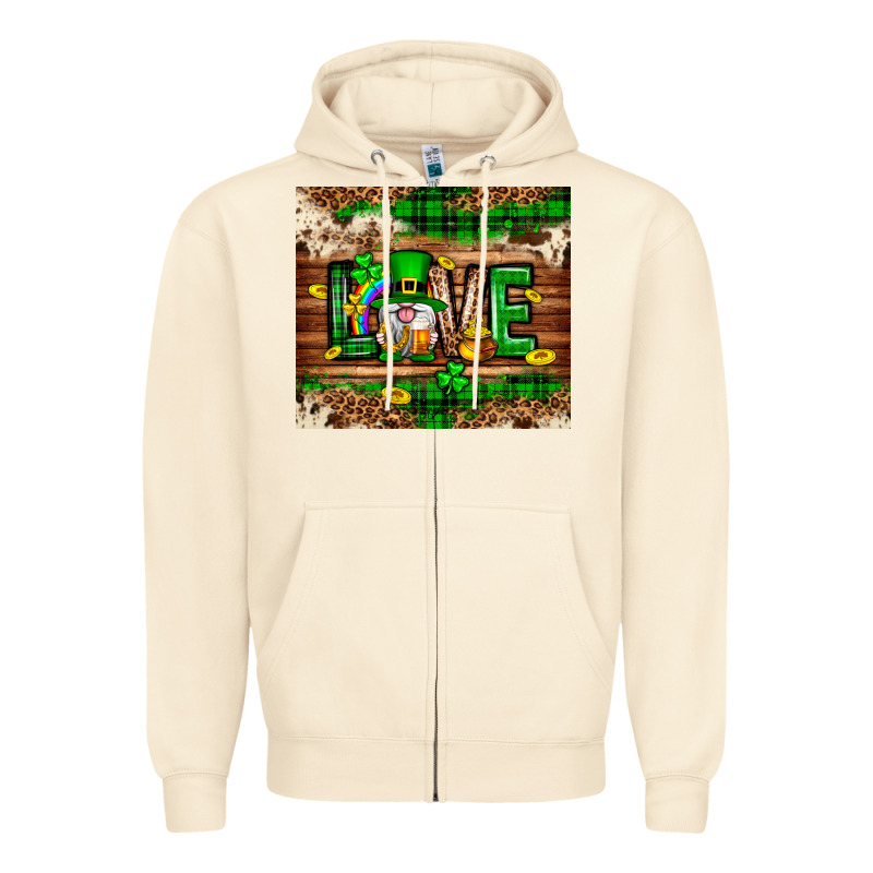 St. Patrick's Day Love Gnome Tumbler Zipper Hoodie by Neo Western | Teevron