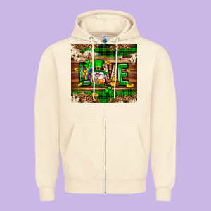 St. Patrick's Day Love Gnome Tumbler Zipper Hoodie Designed By Neo Western