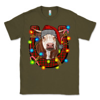 Army Green christmas horseshoe with hereford cow Classic Tee - RanaPortraitStore