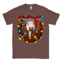 Chestnut christmas horseshoe with hereford cow Classic Tee - RanaPortraitStore