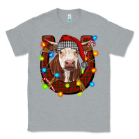 Heather Grey christmas horseshoe with hereford cow Classic Tee - RanaPortraitStore