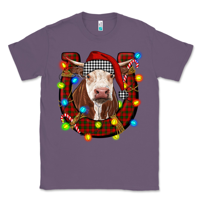 Christmas Horseshoe With Hereford Cow Classic Tee by RanaPortraitStore | Teevron