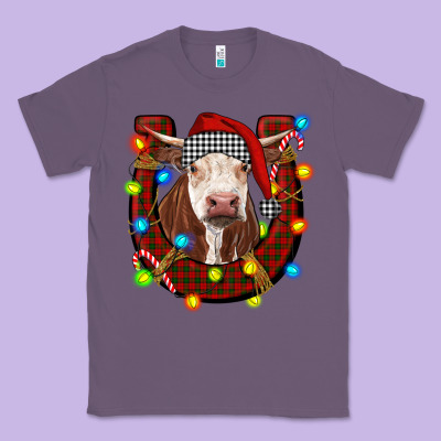 Christmas Horseshoe With Hereford Cow Classic Tee Designed By Ranaportraitstore