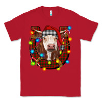 Red christmas horseshoe with hereford cow Classic Tee - RanaPortraitStore