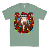 Sage christmas horseshoe with hereford cow Classic Tee - RanaPortraitStore